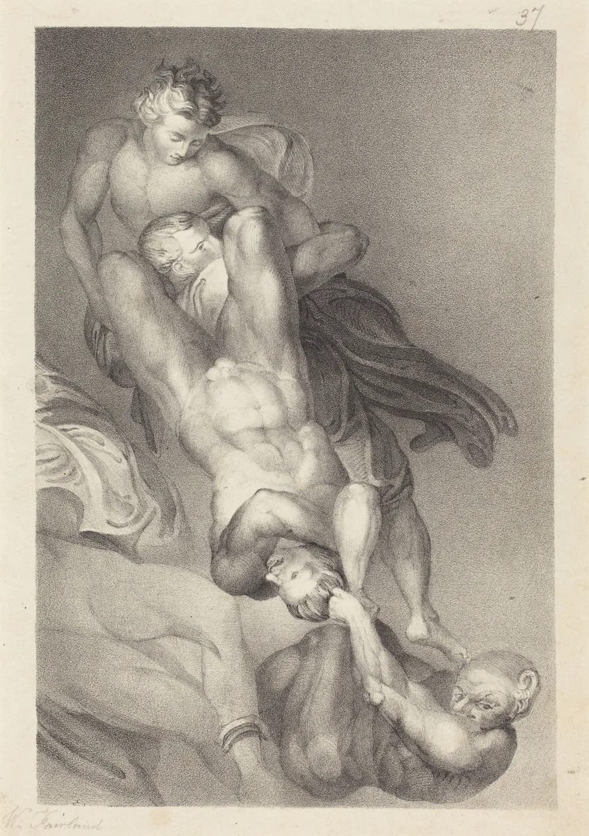 Part of the Last Judgment from Michael Angelo by William Fairland
John Flaxman, print, 1829