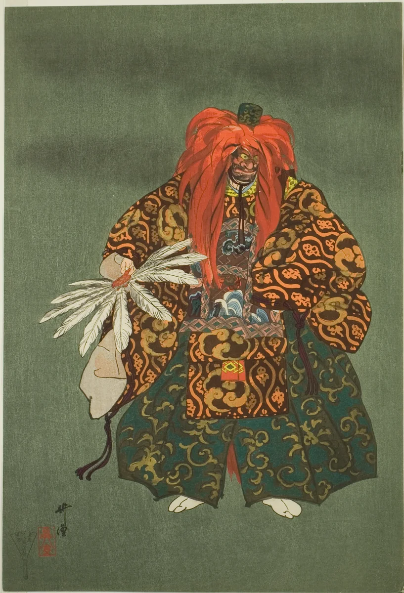 Kurama Tengu, from the series "One Hundred No Dramas (Nogaku hyakuban)" by Tsukioka Kogyo, print, 1893-1908