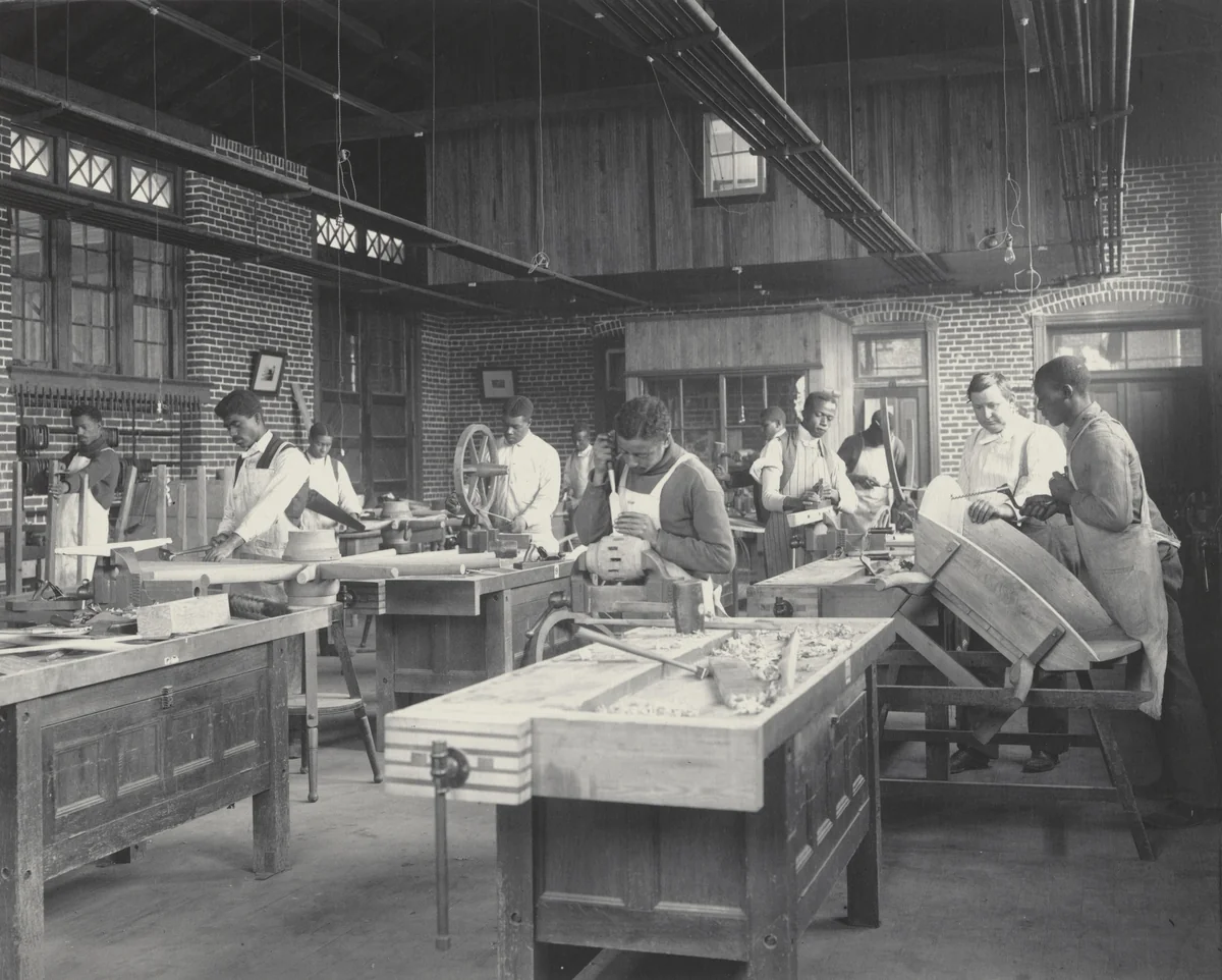 Trade School. A corner of the wheelwright shop by Frances Benjamin Johnston, photograph, 1899