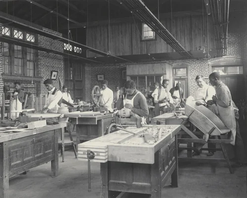 Trade School. A corner of the wheelwright shop by Frances Benjamin Johnston, photograph, 1899