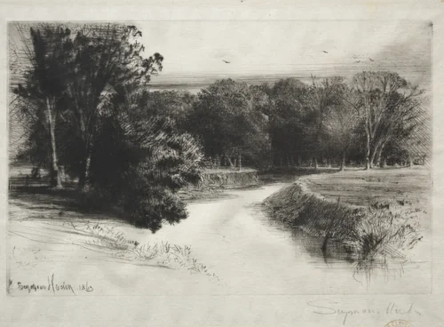 A Sunset in Ireland by Francis Seymour-Haden, print, 1863