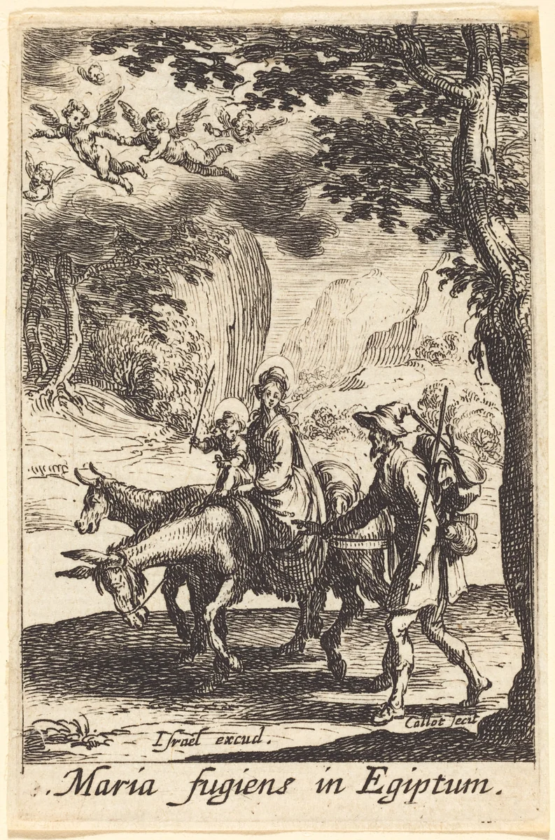 The Flight into Egypt by Jacques Callot, print, 1628-1638
