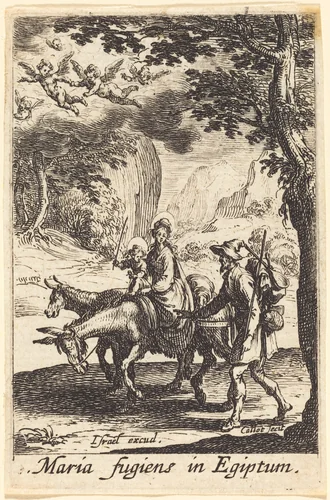 The Flight into Egypt by Jacques Callot, print, 1628-1638
