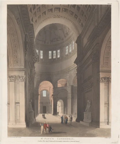 St. Paul's Cathedral by Thomas Rowlandson, print, 1809