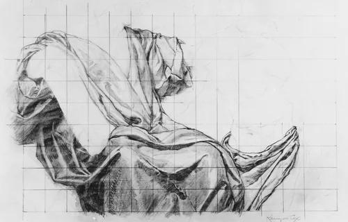 Science Instructing Industry: Drapery Study by Kenyon Cox, artwork, 1898