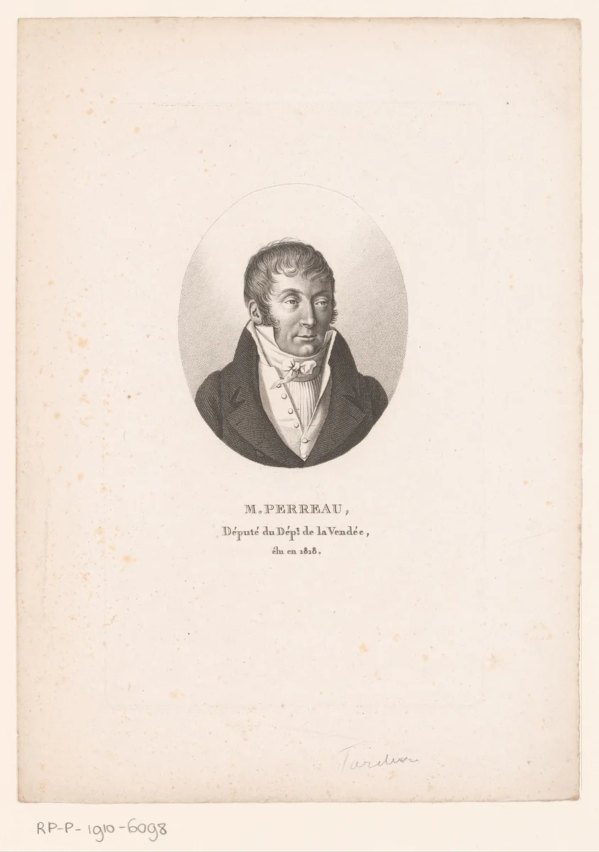 Portret van Louis Perreau du Magné by Ambroise Tardieu, print, 1820-1821