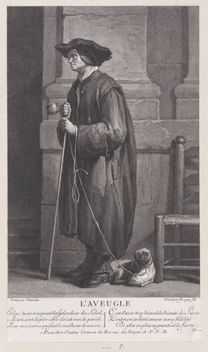 The Blind by Louis Surugue, print, 1738-1748