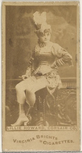 Lillie Howard, Corsair Co., from the Actors and Actresses series (N45, Type 1) for Virginia Brights Cigarettes by Allen & Ginter, photograph, 1885-1891