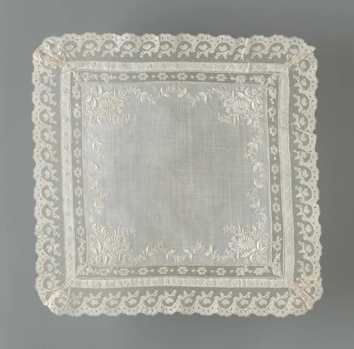 Handkerchief by France and Belgium, textile, 1875-1900