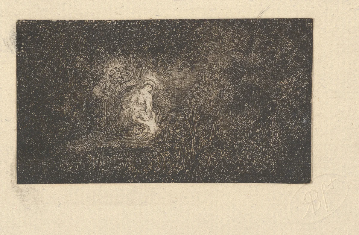 La Sainte Famille au Repos (The Holy Family at Rest) by Rodolphe Bresdin, print, 1839-1885