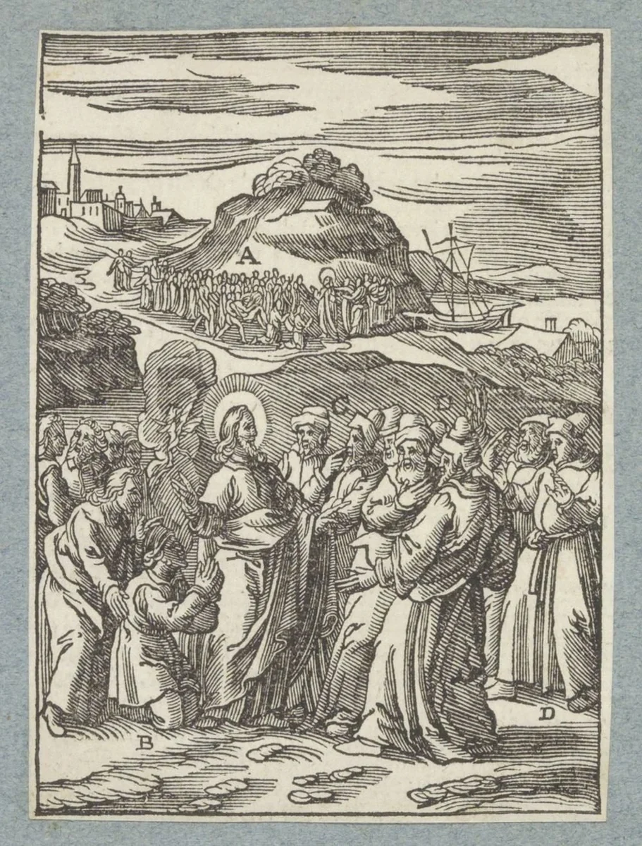 Christus geneest een bezeten man by Christoffel van Sichem, print, 1629
