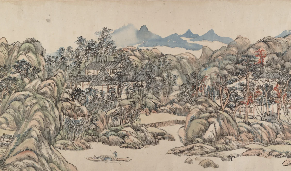 Wangchuan Villa by Wang Yuanqi, painting, 1711
