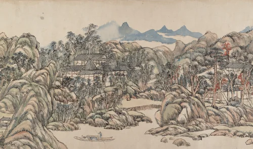 Wangchuan Villa by Wang Yuanqi, painting, 1711