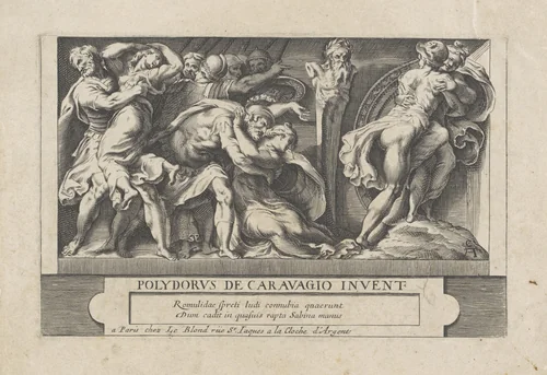 Sabijnse maagdenroof by Unknown, print, 1563-1615