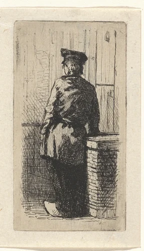 Jonge man op klompen by Jan Weissenbruch, print, 1837-1880