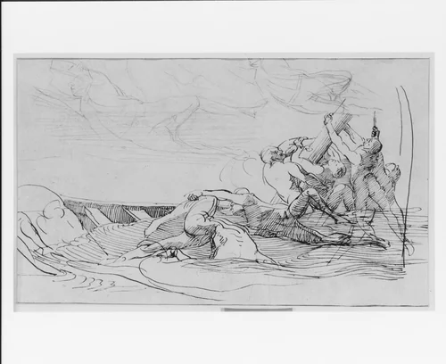 Study for "The Siege of Gibraltar": The Wrecked Longboat by John Singleton Copley, artwork, 1785-1786