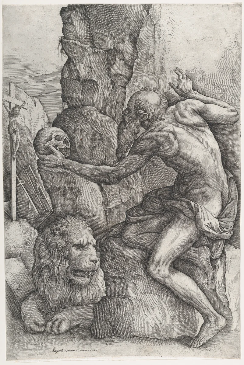 St. Jerome by Battista Franco, print, 1545-1565