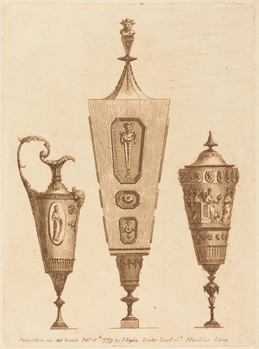 Two Classical Vases and an Ewer by Patrick Begbie, portfolio, 1779
