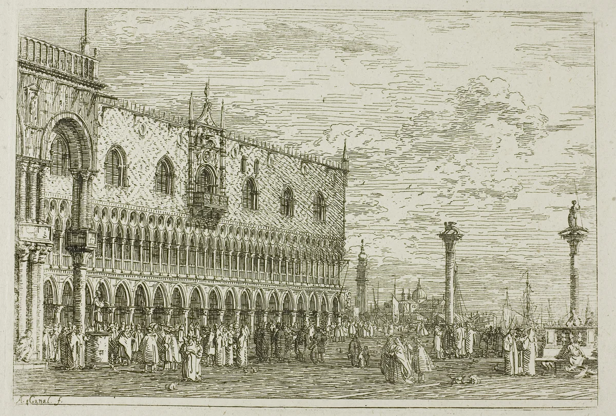 la Piera del Band V, from Vedute by Canaletto, print, 1735-1744