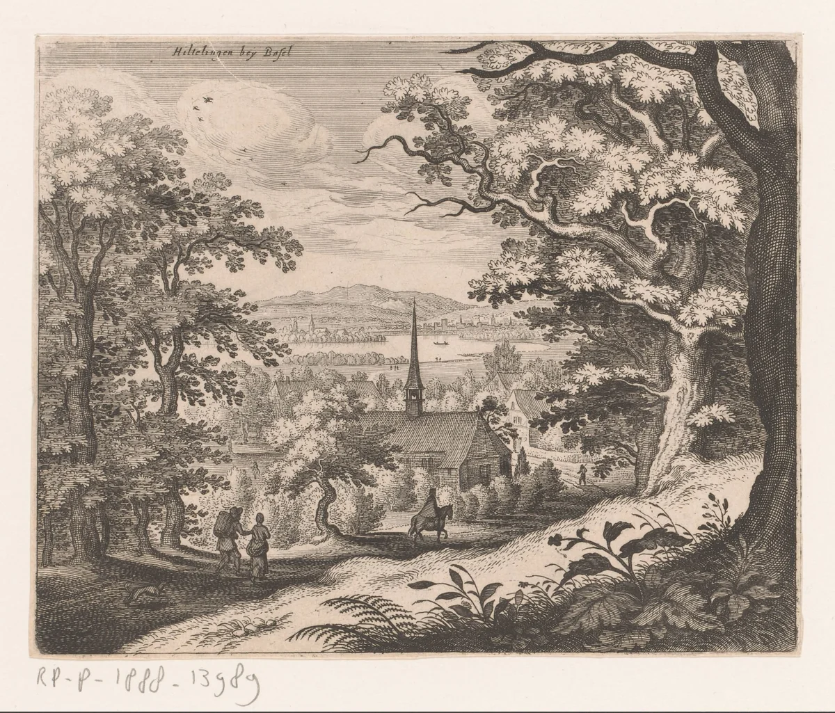 Haltingen bij Bazel by Matthäus Merian, print, 1625