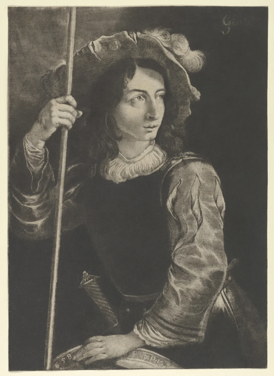 The Great Lansquenet or Standard Bearer by Prince Rupert, print, 1658