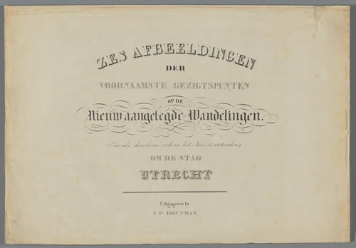 Omslag voor een serie van zes gezichten op de stad Utrecht by anonymous, other, 1831