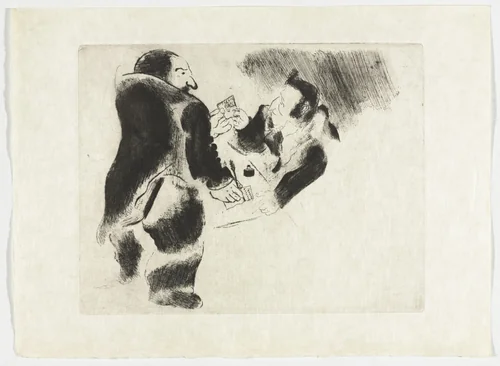 The Deposit (Les Arrhes), plate XXXVIIter (supplementary suite) from Les Âmes mortes by Marc Chagall, illustrated book, 1923