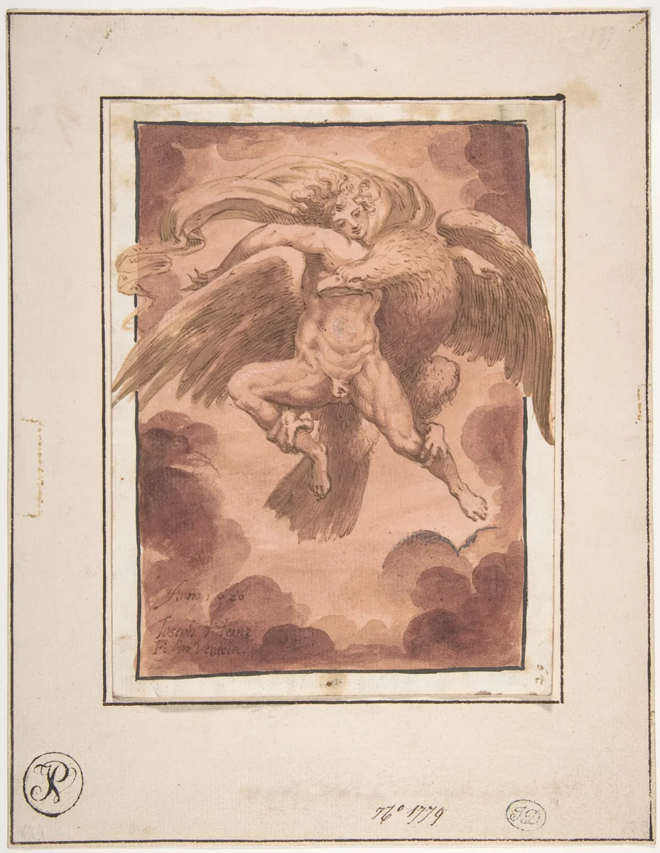 Jupiter and Ganymede by Joseph Heintz, drawing, 1626