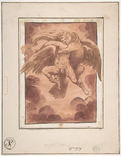 Jupiter and Ganymede by Joseph Heintz, drawing, 1626
