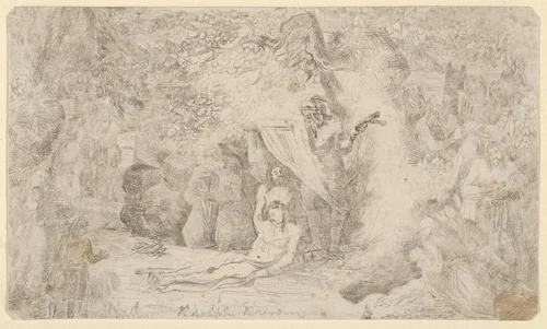 La Mort d'Uncas (The Death of Uncas) by Rodolphe Bresdin, print, 1839