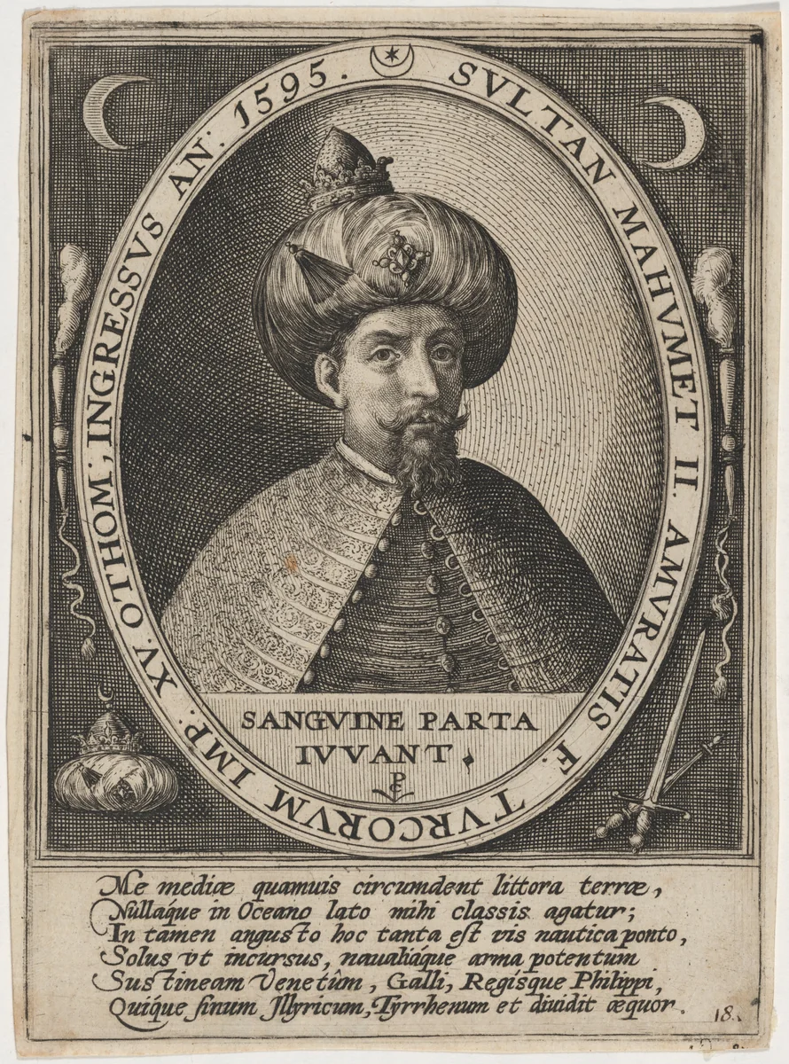 Mehmed II, Sultan of Turkey by Crispijn van de Passe I, print, 1595