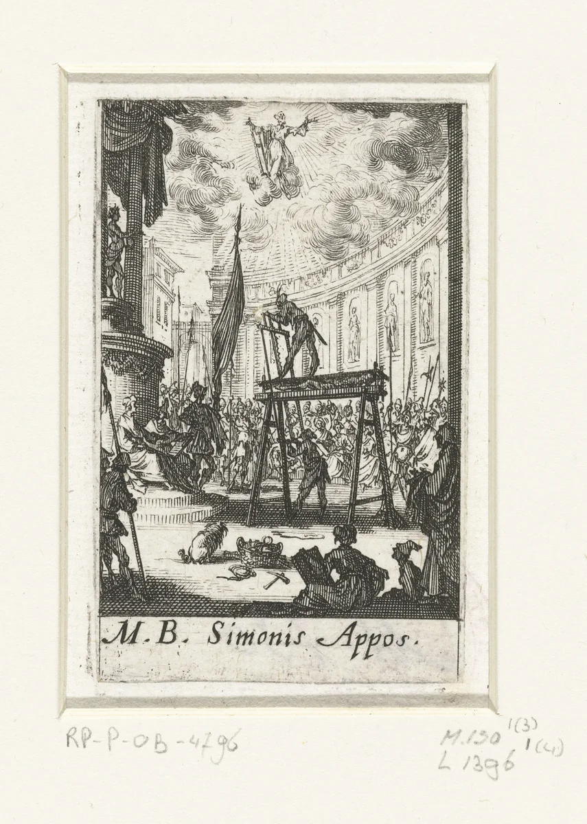 Het martelaarschap van Simon by Jacques Callot, print, 1632-1634