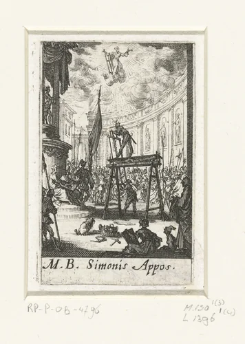 Het martelaarschap van Simon by Jacques Callot, print, 1632-1634