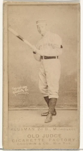 William F. "Billy" Klusman, 2nd Base, Milwaukee, from the Old Judge series (N172) for Old Judge Cigarettes by Goodwin & Company, photograph, 1887-1890