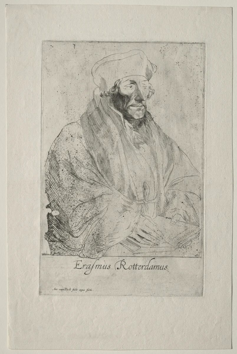 Desiderius Erasmus of Rotterdam by Anthony van Dyck, print, 1630-1633