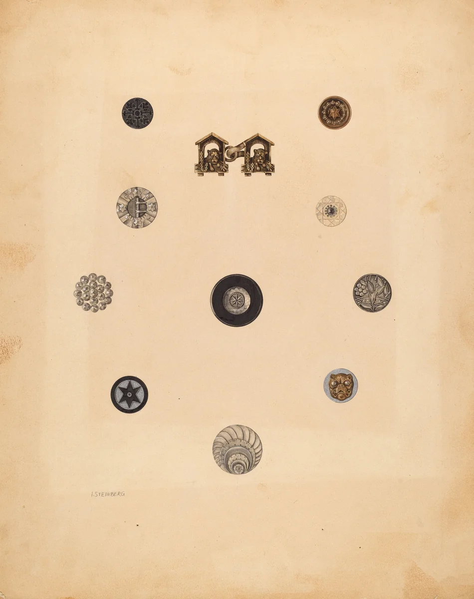 Buttons by Isidore Steinberg, index of american design, 1937
