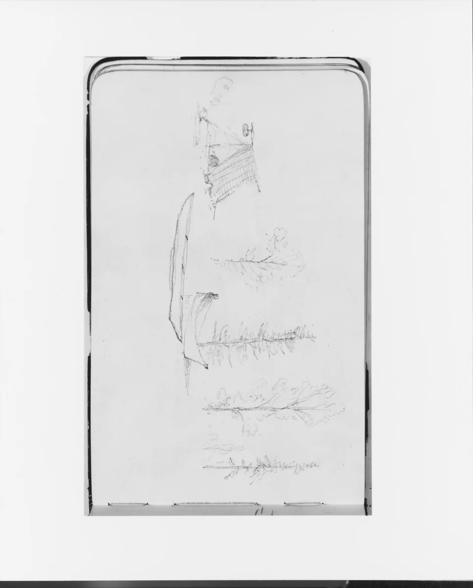 Encampment with Canoes (from Sketchbook) by Albert Bierstadt, artwork, 1890