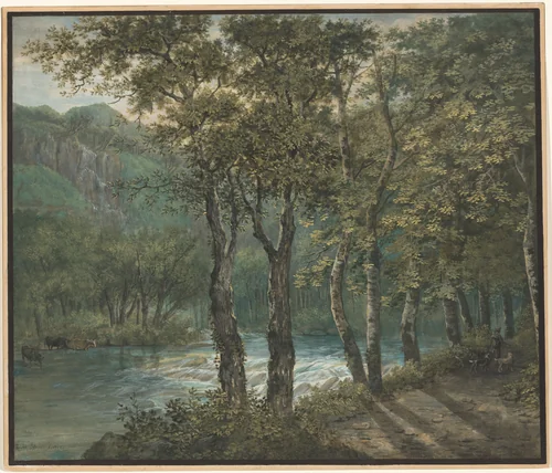 Sunlight Filtering through Trees along the River Sihl by Conrad Gessner, drawing, 1792