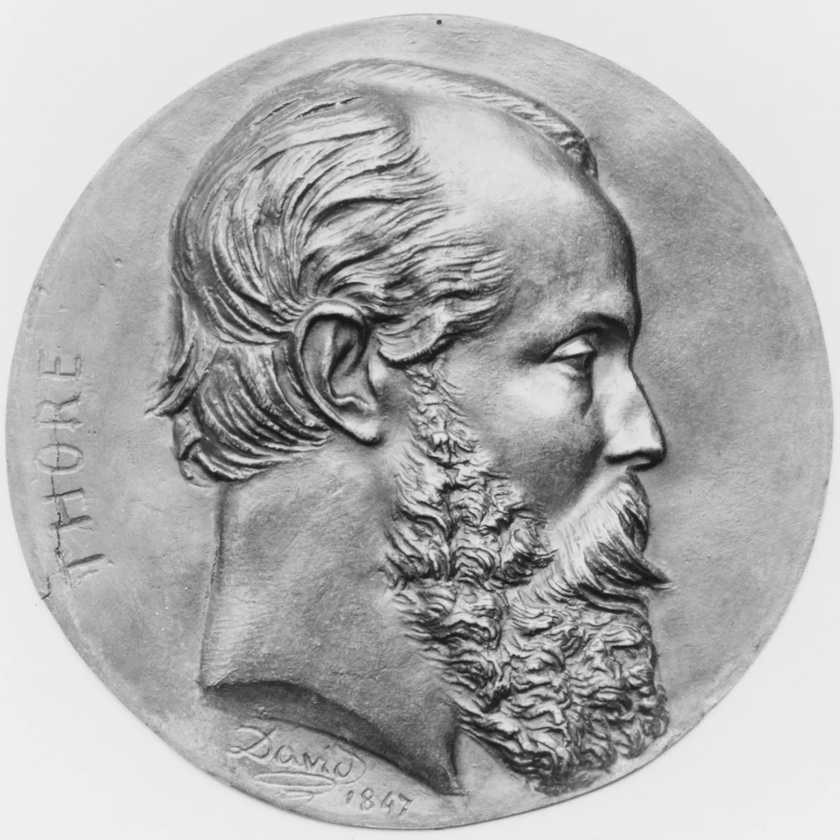Théophile Thoré (1807–1869), French critic and editor by Pierre-Jean David d'Angers, metalwork, 1847