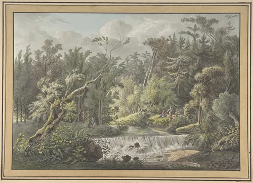 Landscape with Waterfall by Friedrich Christian Klass, drawing, 1772-1827