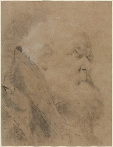 An Elderly Bishop by Giuseppe Angeli, drawing, 1750