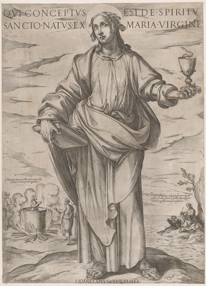 St. John the Evangelist, from "Christ, Mary and the Apostles" by Antonio Tempesta, print, 1585-1615