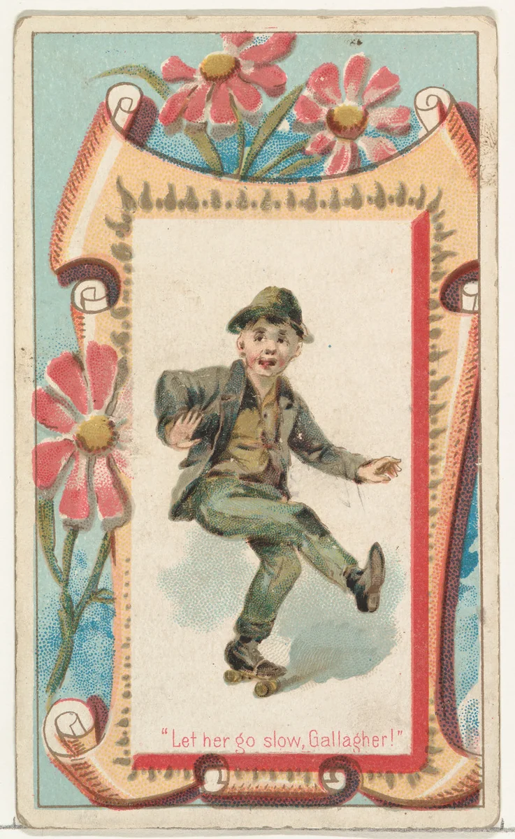 "Let her go slow, Gallagher," from the Terrors of America set (N136) issued by Duke Sons & Co. to promote Honest Long Cut Tobacco by W. Duke, Sons & Co., print, 1888-1889