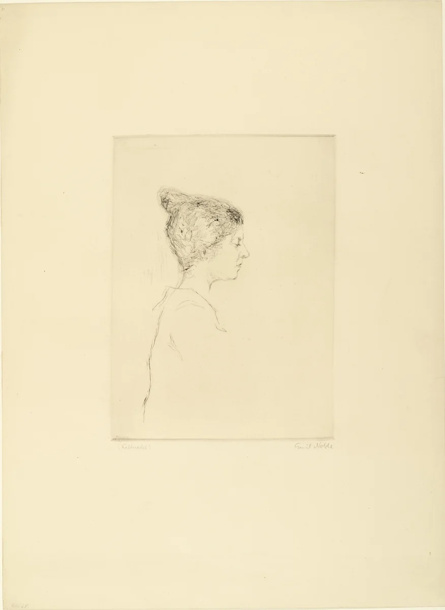 Profile of a Woman (Frauenprofil) by Emil Nolde, print, 1907