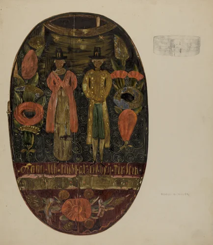 Pa. German Hat Box by Eugene C. Miller, index of american design, 1938