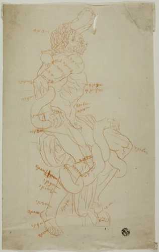 Study After Laocoon Sculpture by Unknown Artist, drawing, 1700-1799