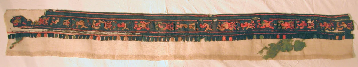 Fragment (Border) by Nazca Peru, textile, -100-200