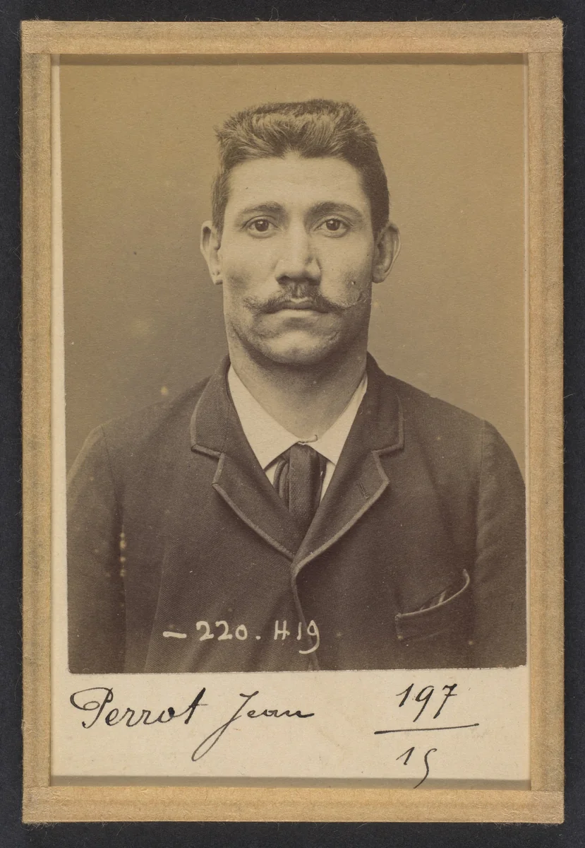 Perrot. Jean. 33 ans, né le 18/11/61 à Tulle (Corrèze). Cordonnier. Anarchiste. 2/7/94. by Alphonse Bertillon, photograph, 1894