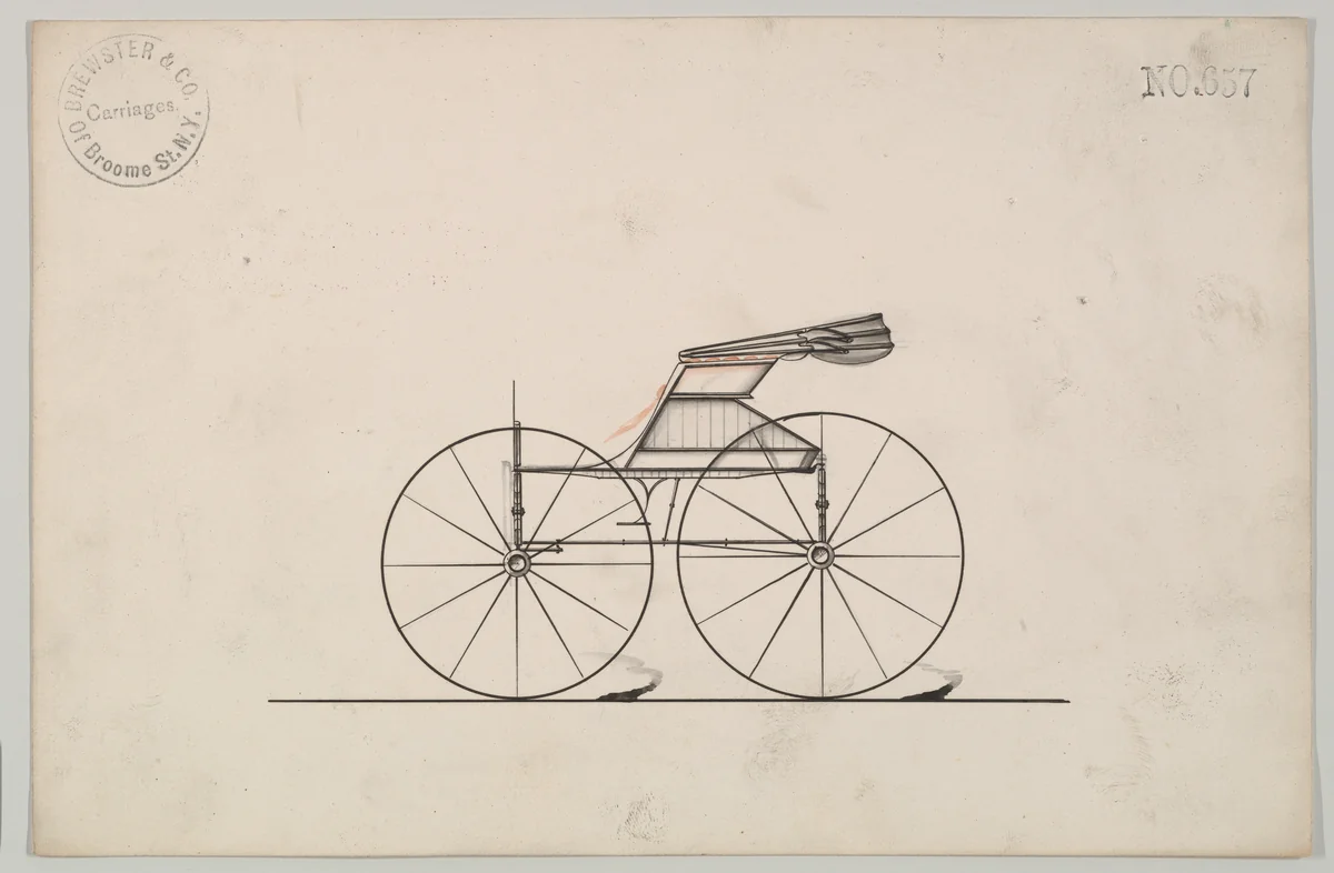Top Wagon # 657 by Brewster & Co., drawing, 1860-1870