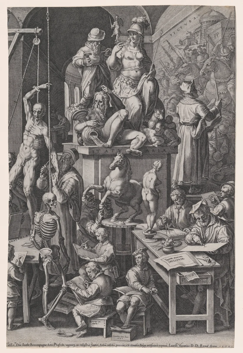 The Practitioners of the Visual Arts by Cornelis Cort, print, 1578